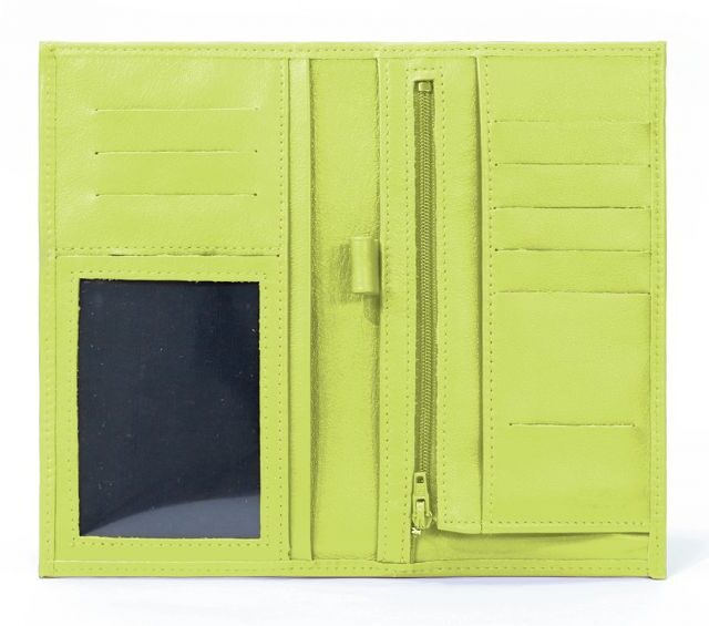 La Guêpe - Petite Maroquinerie - Compagnon - Porte-chéquier en cuir - anis - 135