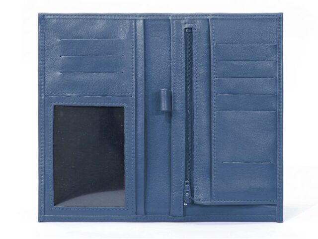 La Guêpe - Petite Maroquinerie - Compagnon - Porte-chéquier en cuir - bleu de prusse - 135