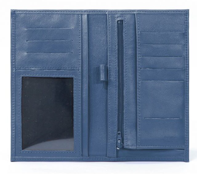 La Guêpe - Petite Maroquinerie - Compagnon - Porte-chéquier en cuir - bleu de prusse - 135