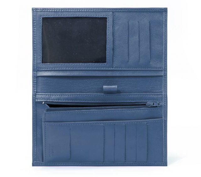 La Guêpe - Petite Maroquinerie - Compagnon - Porte-chéquier en cuir - bleu de prusse - 135