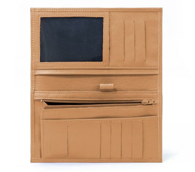 La Guêpe - Petite Maroquinerie - Compagnon - Porte-chéquier en cuir - caramel - 135