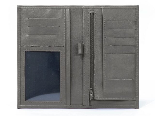 La Guêpe - Petite Maroquinerie - Compagnon - Porte-chéquier en cuir - gris - 135