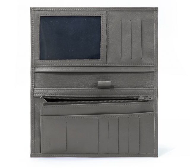 La Guêpe - Petite Maroquinerie - Compagnon - Porte-chéquier en cuir - gris - 135