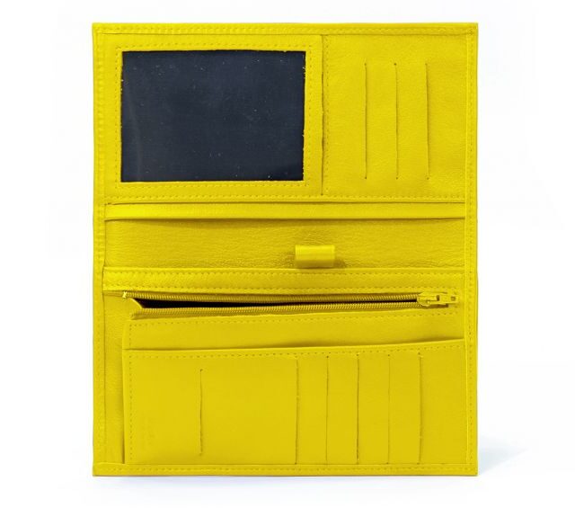 La Guêpe - Petite Maroquinerie - Compagnon - Porte-chéquier en cuir - jaune - 135