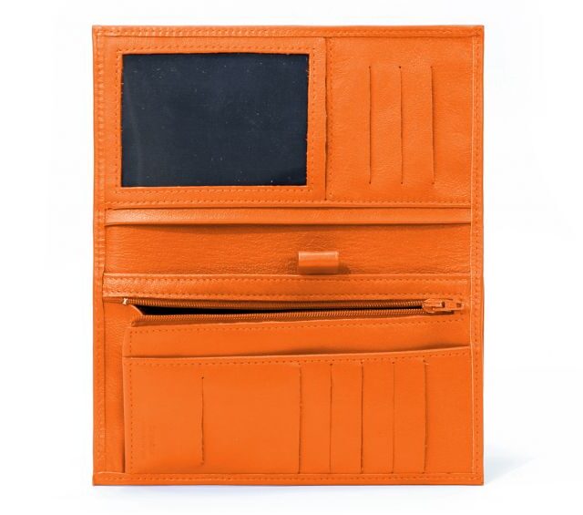 La Guêpe - Petite Maroquinerie - Compagnon - Porte-chéquier en cuir - orange - 135