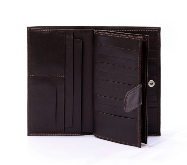 La Guêpe - Petite Maroquinerie - Compagnon portefeuille en cuir marron - 464