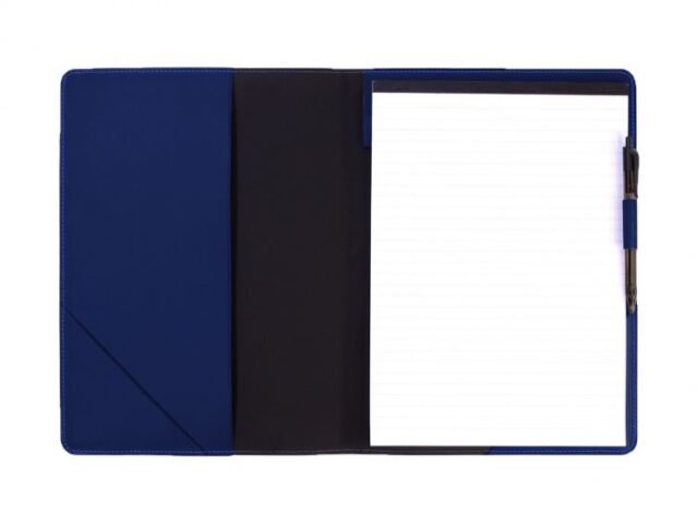 Lavoisier Maroquinier - Conférencier A4 en cuir bleu cobalt