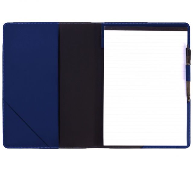 Lavoisier Maroquinier - Conférencier A4 en cuir bleu cobalt