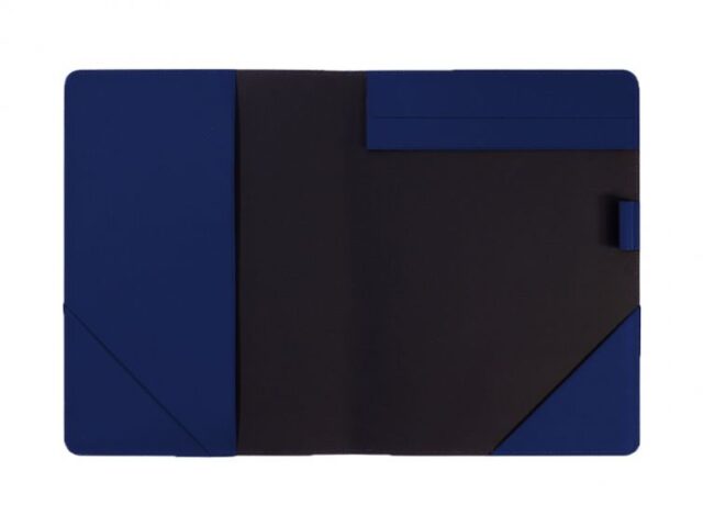 Lavoisier Maroquinier - Conférencier A4 en cuir bleu cobalt