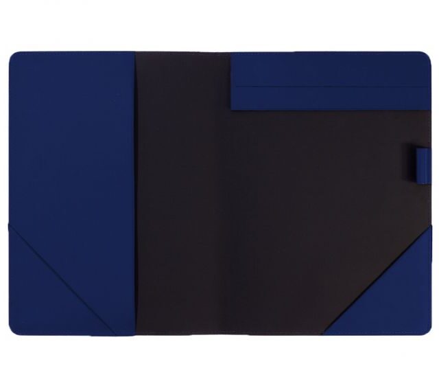 Lavoisier Maroquinier - Conférencier A4 en cuir bleu cobalt