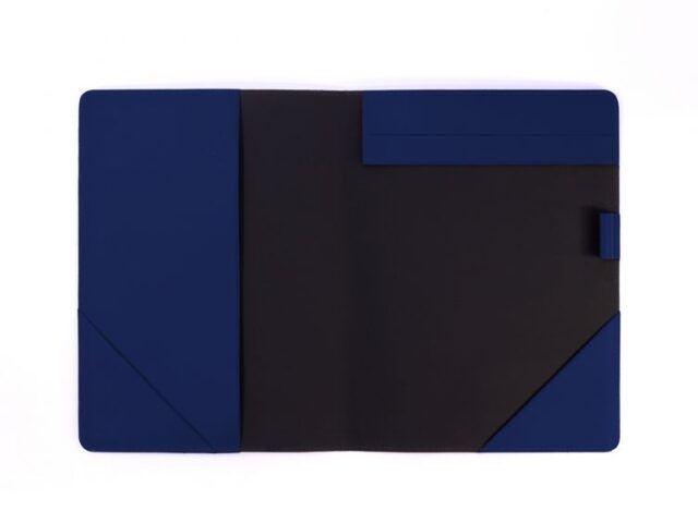 Lavoisier Maroquinier - Conférencier A4 en cuir bleu cobalt