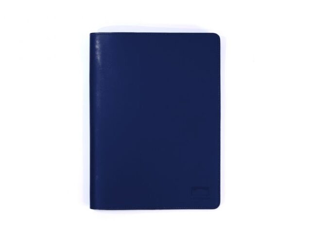 Lavoisier Maroquinier - Conférencier A4 en cuir bleu cobalt