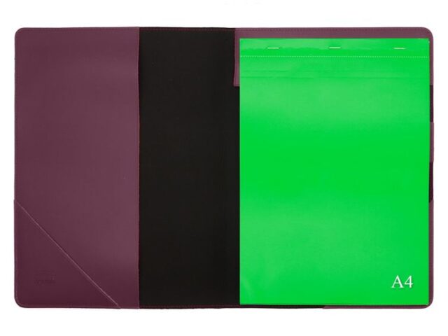 Lavoisier Maroquinier - Conférencier A4 en cuir bordeaux