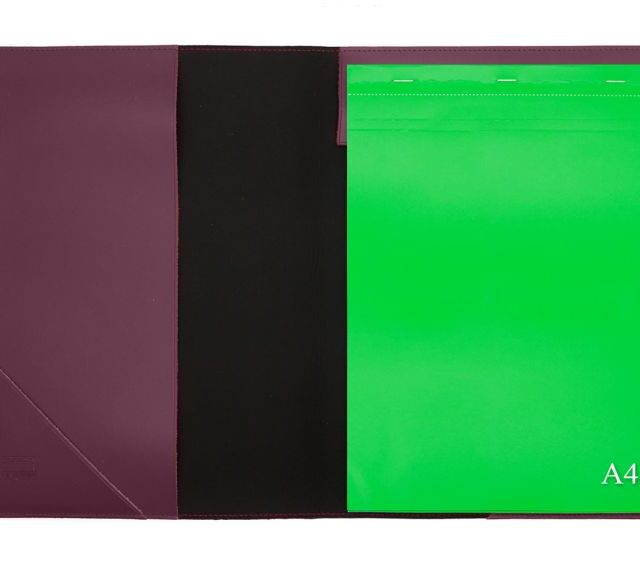 Lavoisier Maroquinier - Conférencier A4 en cuir bordeaux