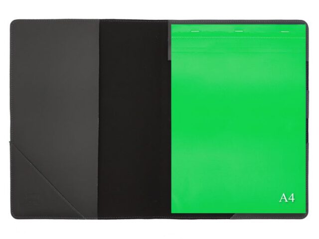 Lavoisier Maroquinier - Conférencier A4 en cuir gris fer