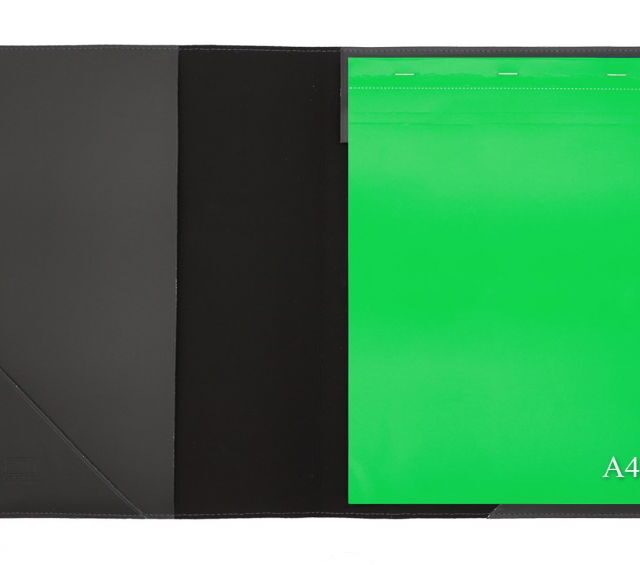 Lavoisier Maroquinier - Conférencier A4 en cuir gris fer