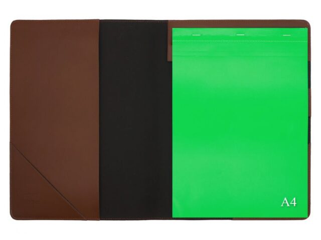 Lavoisier Maroquinier - Conférencier A4 en cuir marron