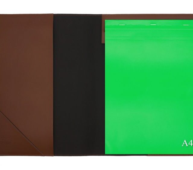 Lavoisier Maroquinier - Conférencier A4 en cuir marron