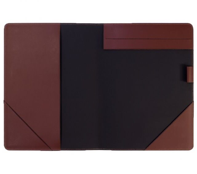 Lavoisier Maroquinier - Conférencier A4 en cuir marron