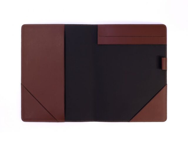 Lavoisier Maroquinier - Conférencier A4 en cuir marron