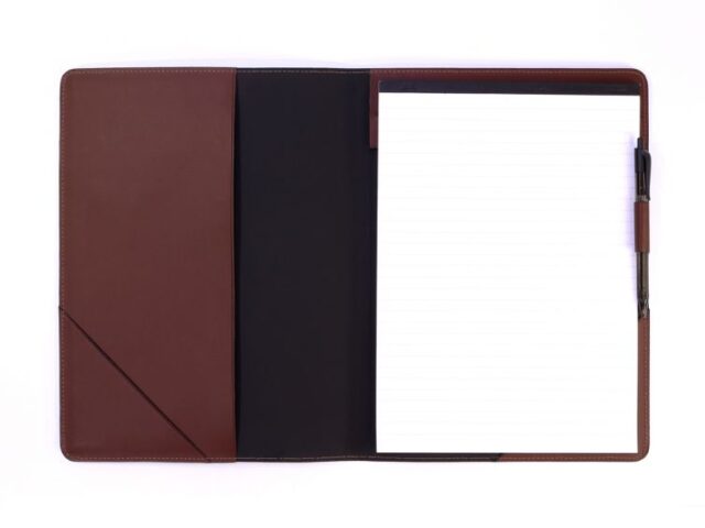 Lavoisier Maroquinier - Conférencier A4 en cuir marron