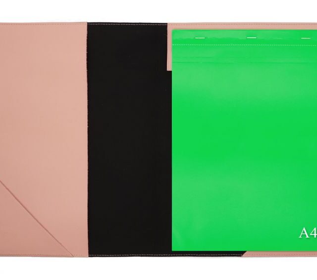 Lavoisier Maroquinier - Conférencier A4 en cuir rose