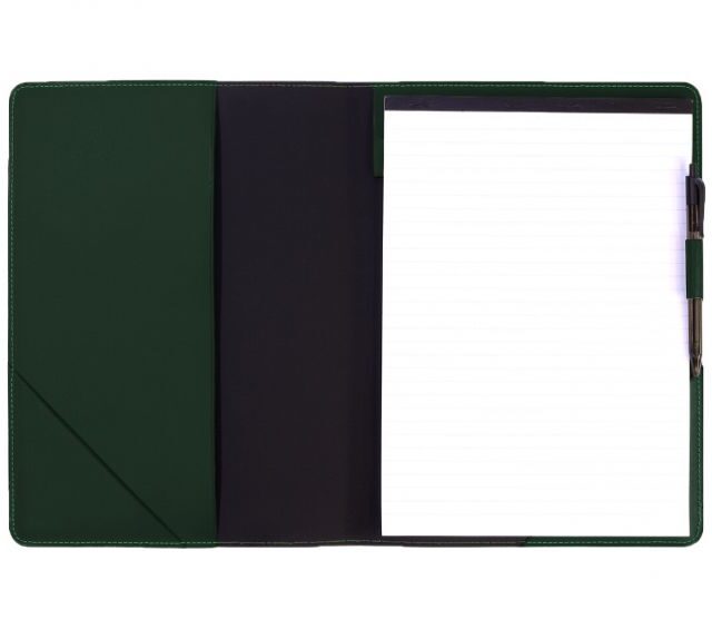 Lavoisier Maroquinier - Conférencier A4 en cuir vert anglais