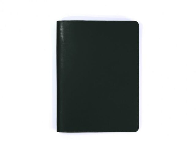 Lavoisier Maroquinier - Conférencier A4 en cuir vert anglais