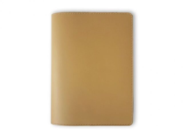 Lavoisier Maroquinier - Conférencier A5 en cuir beige cafe latte