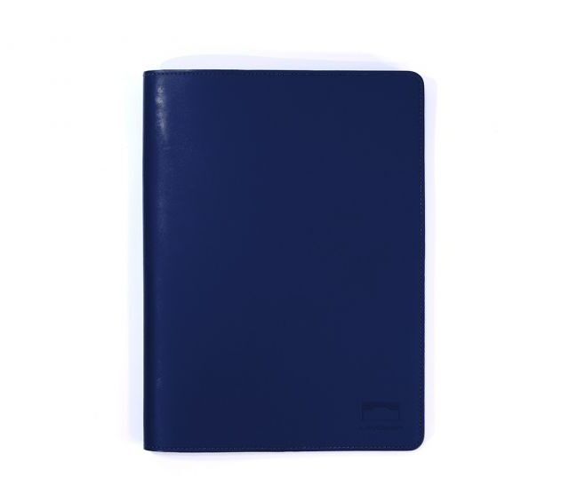 Lavoisier Maroquinier - Conférencier A5 en cuir bleu cobalt
