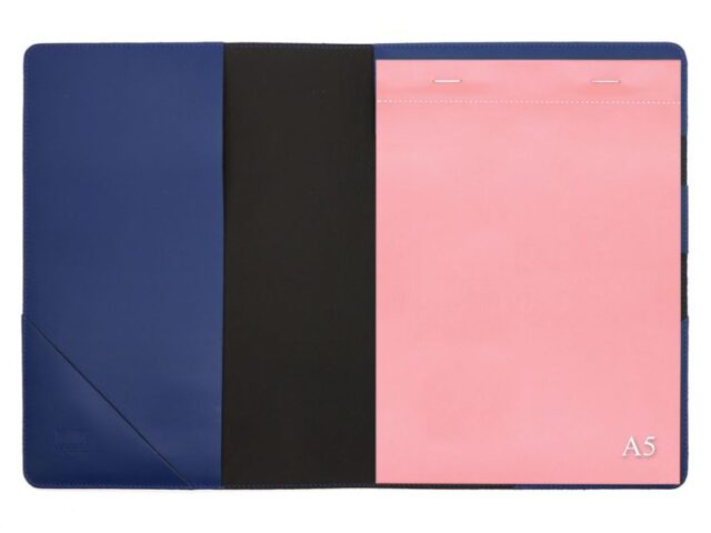 Lavoisier Maroquinier - Conférencier A5 en cuir bleu cobalt