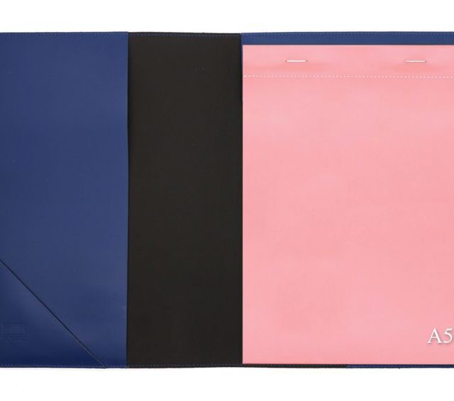 Lavoisier Maroquinier - Conférencier A5 en cuir bleu cobalt