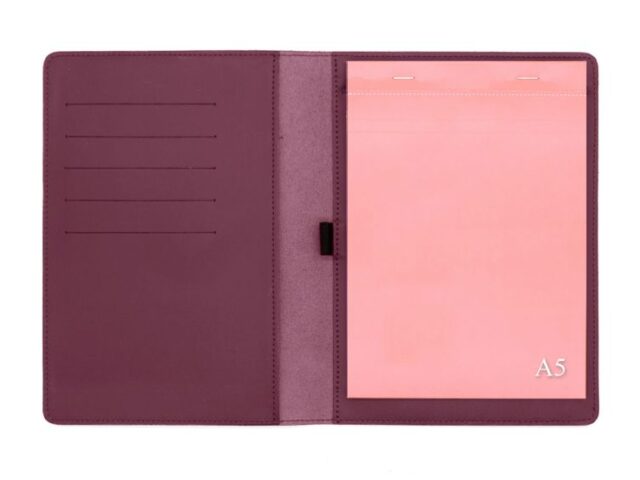 Lavoisier Maroquinier - Conférencier A5 en cuir bordeaux