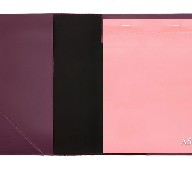 Lavoisier Maroquinier - Conférencier A5 en cuir bordeaux