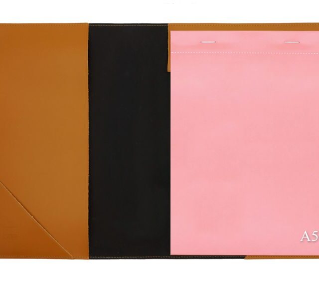 Lavoisier Maroquinier - Conférencier A5 en cuir gold