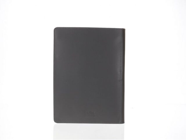 Lavoisier Maroquinier - Conférencier A5 en cuir gris fer