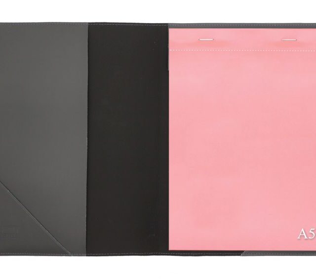 Lavoisier Maroquinier - Conférencier A5 en cuir gris fer