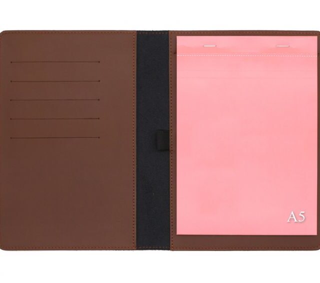 Lavoisier Maroquinier - Conférencier A5 en cuir marron