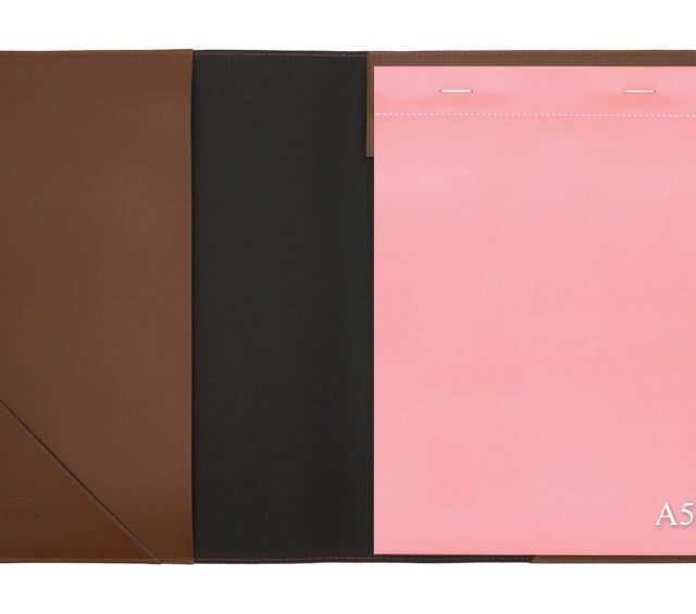 Lavoisier Maroquinier - Conférencier A5 en cuir marron