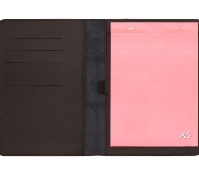 Lavoisier Maroquinier - Conférencier A5 en cuir marron foncé