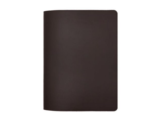 LAVOISIER Maroquinier - Conférencier A5 en cuir marron foncé