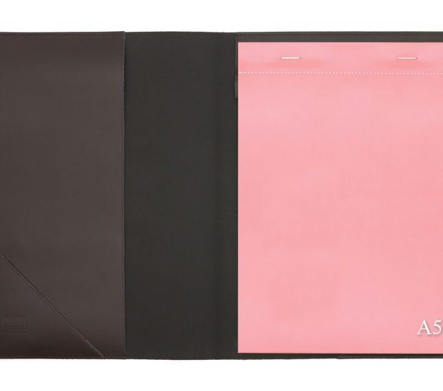 Lavoisier Maroquinier - Conférencier A5 en cuir marron foncé