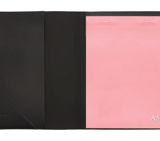 Lavoisier Maroquinier - Conférencier A5 en cuir noir