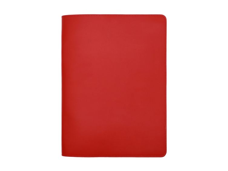 conferencier a5 en cuir rouge coquelicot Lavoisier Maroquinier - Conférencier A5 en cuir rouge coquelicot