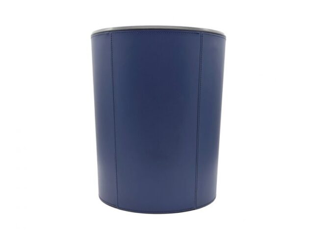 LAVOISIER Maroquinier - Corbeille à papier en cuir bleu