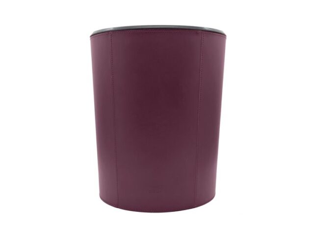 LAVOISIER Maroquinier - Corbeille à papier en cuir bordeaux