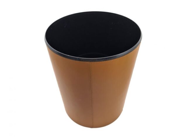 Lavoisier Maroquinier - Corbeille à papier en cuir gold