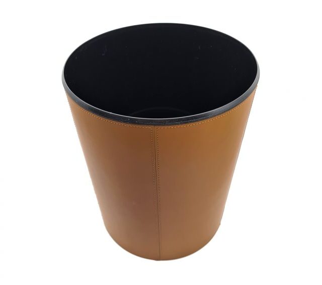 Lavoisier Maroquinier - Corbeille à papier en cuir gold