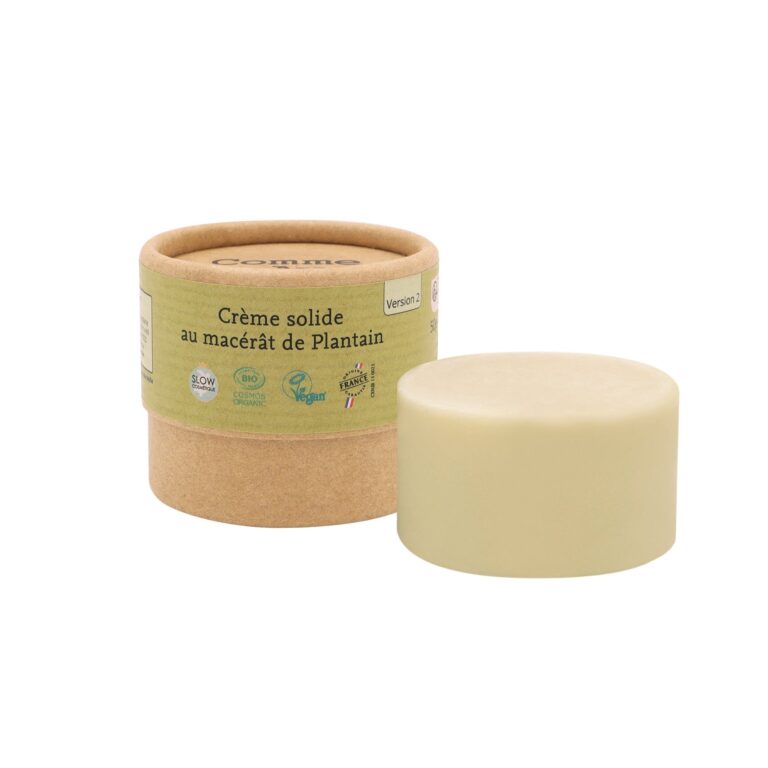 Comme Avant - Crème Solide Bio Démangeaison 50g - Peaux Sensibles - au Macérât de Plantain
