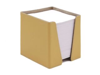LAVOISIER Maroquinier - Cube à mémos en cuir beige cafe latte